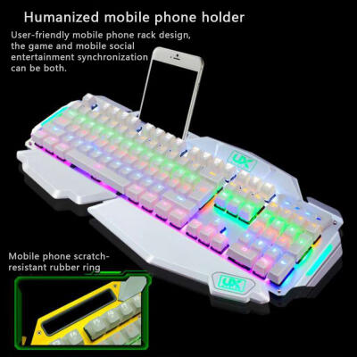 

MK915 Wired Mechanical Gaming Keyboard 104 Keys Blue Switches Rainbow Backlit Keyboard With Wrist Support For Laptop PC