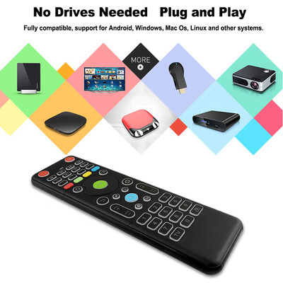 

TZ18 24GHz Air Mouse Wireless Mini Keyboard Double-side Handheld Remote Control with 6-Axis Sensor Gyroscope White Backlight for