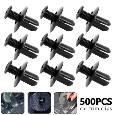 

500100PCS 8mm Hole Plastic Rivets Fastener Push Clips Black for Car Auto Fender