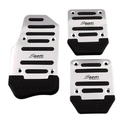 

Silver MT 3pcs Automatic Car Auto Vehicle Non-slip Pedal Foot Treadle Brake Cover Pad Aluminium Alloy