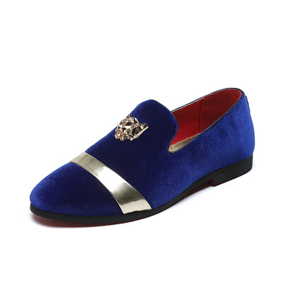 

Matte leather loafers gold tiger head buckle
