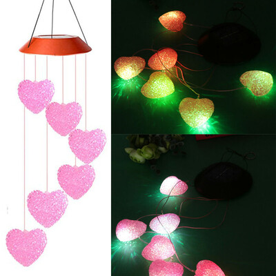 

Gobestart Solar Powered Wind Chime Light LED Garden Hanging Spinner Lamp Color Changing