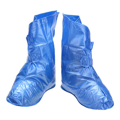 

Women Blue Waterproof Non-slip PVC Rainproof Overshoes Shoe Covers Buckle