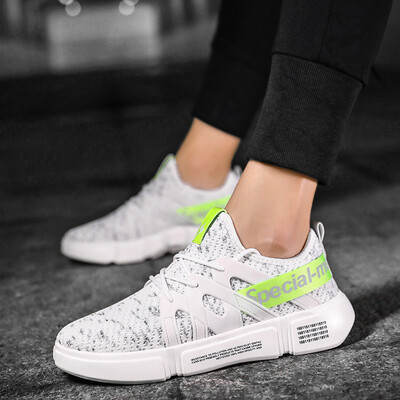 

Couple flying weaving female models large size sports shoes air cushion shoes casual breathable sports running mens shoes