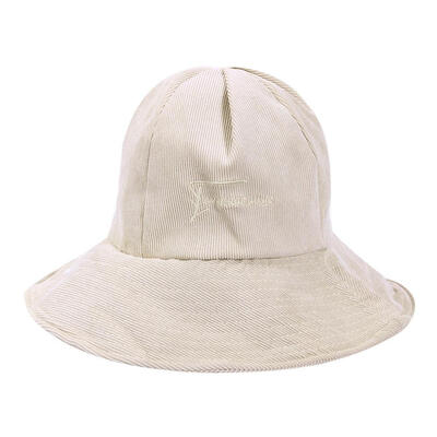 

Fashion Women Solid Color Letter Print Hats Casual Corduroy Bucket Cap