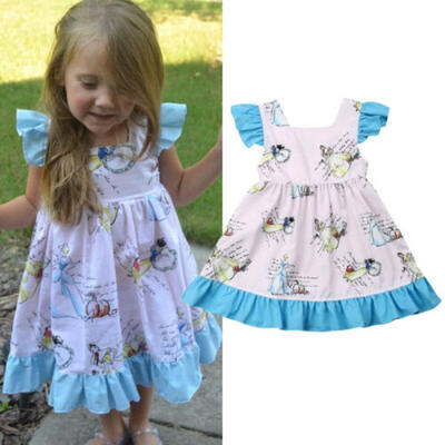 

US Stock Newborn Kid Baby Girls Princess Party Pageant Gown Tutu Dress Sundress