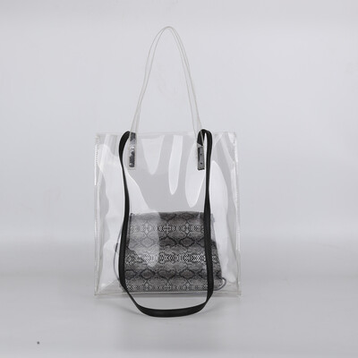 

Tailored Fashion Lady Transparent Jelly Snake Pattern Shoulder Bag Messenger Bag Wallet