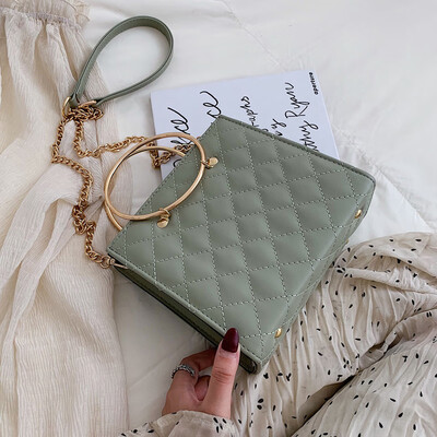 

North bag 2019 new Korean version of Joker rhombic shoulder slung portable chain bag leisure ring small square bag