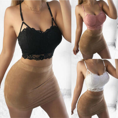 

Fashion Hot Women Top Bra Sleveeless Solid Lace Vest Cocktail Club Sexy Top