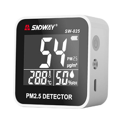 

SNDWAY HD LED Digital Display Air Quality Analyzer Mini Portable USB Rechargeable PM25 Detector Professional Tester Temperature a