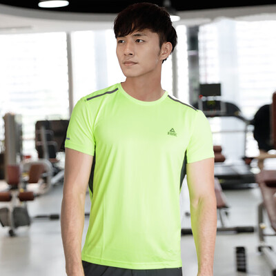 

Peak mens short sleeve T-shirt summer round neck sweat-absorbent breathable half sleeve size mens running fast dry T-shirt