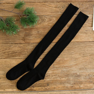 

Women Stockings Cotton Blends Ribbed Thigh High Over The Knee Thick Warm Long Casual Schoolgirl Wear