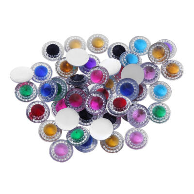 

50pcsLot 12mm Elegant Resin Round Rhinestones Charms for DIY Jewelry Decor