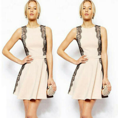 

Womens Summer Casual Sleeveless Evening Party Beach Dress Short Mini Dress