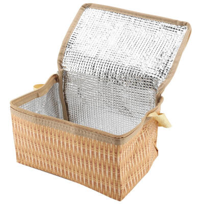 

Greensen Portable Thick Insulated Thermal Cooler Lunch Box Imitation Rattan Lunch Bag Lunch Packet Imitation Rattan Lunch Bag