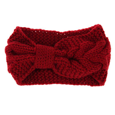 

Women Autumn Winter Twist Crochet Head Wrap Headband Knit Bow Hair Band