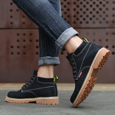 

Retro wild tooling shoes male Korean version of high-cut casual rhubarb boots