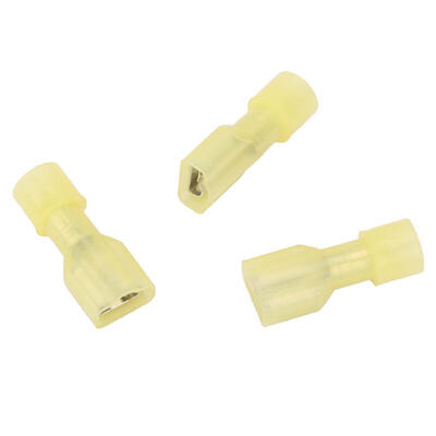 

Greensen 100Pcs FDFN55-250 Yellow Nylon Insulated Crimp Terminal Wire Joint Cable Female Connector