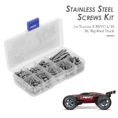 

RC Screws Stainless Steel Screws Kit for Traxxas E-REVO 110 RC Car Big-Foot Truck