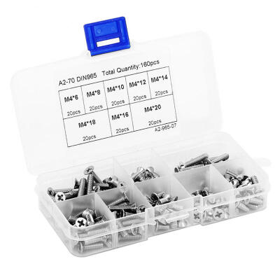 

Greensen 160pcs M46\M48\M412\M414\M418\M416\M420\M410​ Cross Flat Head Screw Set