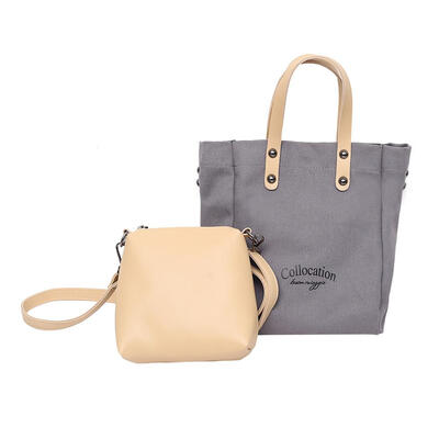 

Casual Women Girl Canvas Hasp Handbags Mini Leather Shoulder Messenger Bags