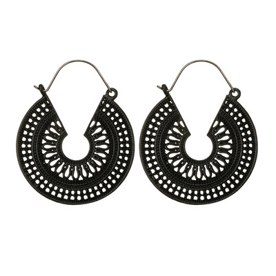 

Women C Shape Hollow Hoop Earrings Vintage Party Club Pub Cocktail Jewelry Gift