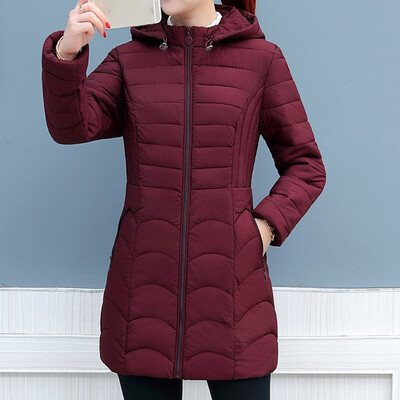 

Roseonmyhand Fashion Women Winter Warm Cotton Hooded Winter Jacket Long-Sleeved Coat