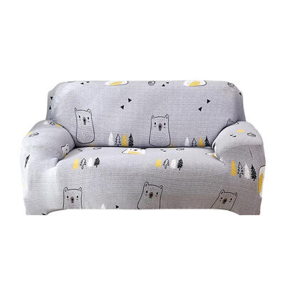 

Cute Bear Printed Tight Couch Wrap Stretchable Thin Slipcovers Sofa Cover