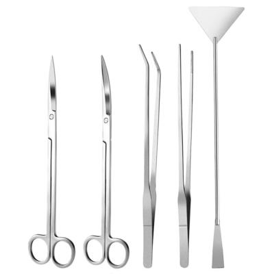 

5pcs Aquarium Plant Maintenance Tools Kit Straight Curved Tweezers Scissors