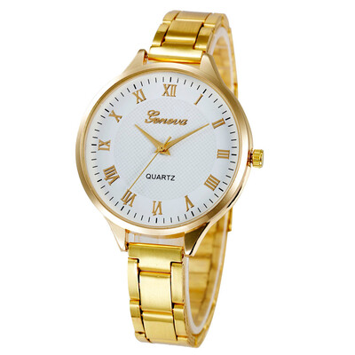 

Geneva Women Watches Luxury Brand Fashion Casual Stainless Steel Ladies Quartz Baracelet Wristwatch Clock Gift Relojes Mujer 533