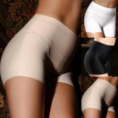 

Womens Ice Silk Safety Shorts Seamless Boxer Briefs Underwear Boyshort Solid New