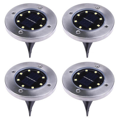 

4pcs 8LED Solar Powered Buried Ground Light Outdoor Garden Decking Lamps