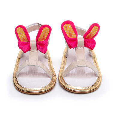 

Infant Baby Kids Children Cartoon Rabbit Ears Sandal Soft Flat Beach Roman Shoes