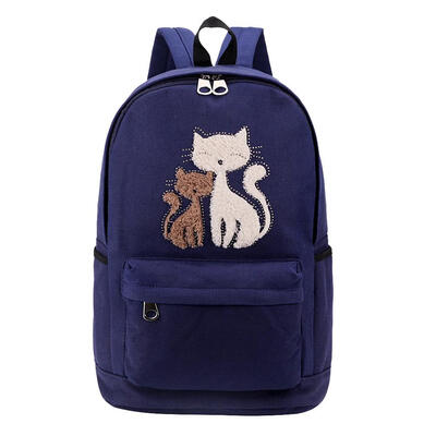 

Fashion Girls Backpack Plush Rhinestone Cat School Bags Casual Rucksack