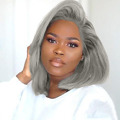 

〖Follure〗Europe&the United States Wigs Female Gray Fashion Short Hair African Hair