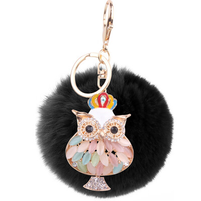 

Rex rabbit hair owl bag plush hair ball mobile phone pendant small gift jewelry