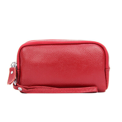 

Women Litchi Pattern 3 Layers Zip Phone Handbag Long Wristlet Wallet Coin Purse
