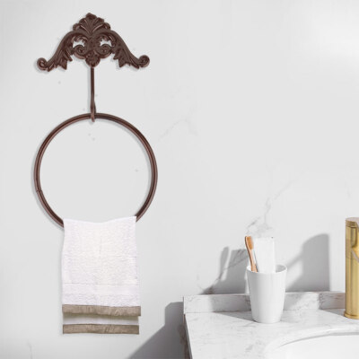 

Greensen Wrought Iron Towel Ring Bathroom Towel Rack Wall-Mounted Towel RackBathroom Towel RackBronze Towel Ring