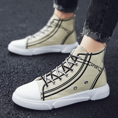 

New hand-painted comic shoes summer breathable high-top canvas sneakers tremble trendy shoes