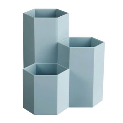 

New 3 Grid Hexagonal Small Pen Holder Small Storage Basket Makeup Brush Storage Bucket Desktop Debris Storage Basket