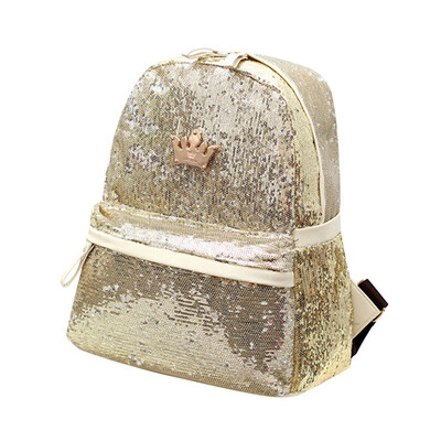 

Tailored Women Outdoor Crown Sequins Colorful Backpacks Travel Bag School Package