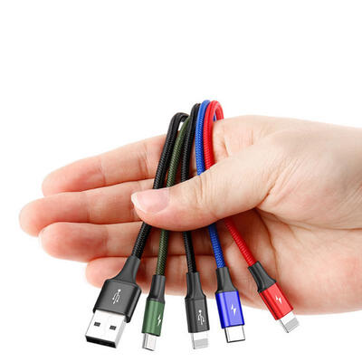 

BASEUS 12m One Drag Four Android Apple Type C Data Cable USB Mobile Phone Charging Cables For Android IPHONE -APPLE