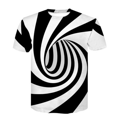 

Men\s Summer Short Sleeve Digital Print Personality T-Shirt