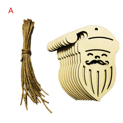 

Tailored 10PC Christmas Wood Chip Tree Ornaments Xmas Hanging Pendant Decoration Gifts