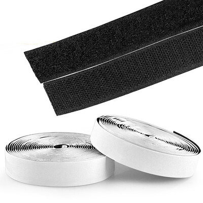 

〖Follure〗Heavy Duty Self Adhesive Sticky Back Hook & Loop Fastening Tape Black 2 in1