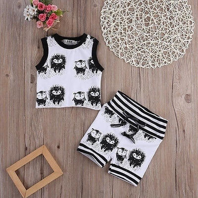 

baby newborn baby girl boy clothes vest sleeveless tops t-shirtstriped shorts 2pcs outfits set 0-24M VESTIDOS