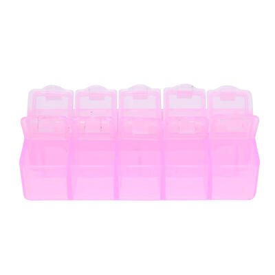 

2Row 10Grid Portable Plastic Square Box Holder Storage Container Case