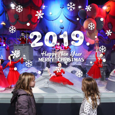 

〖Follure〗New Year Merry Christmas Snowflake Wall Sticker Home Shop Windows Decals Decor