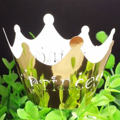 

FUNNYBUNNY 24pcs Princess Crown Cupcake Wrappers Cases Wedding Christening Baby Girl Shower Party Cake Decoration