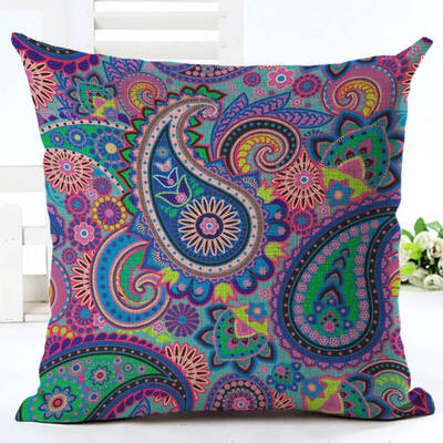 

Woven Linen Geometric Cushion Cover Sofa Car Home Decorative Throw Pillow Bohemia Paisley Style Cojines